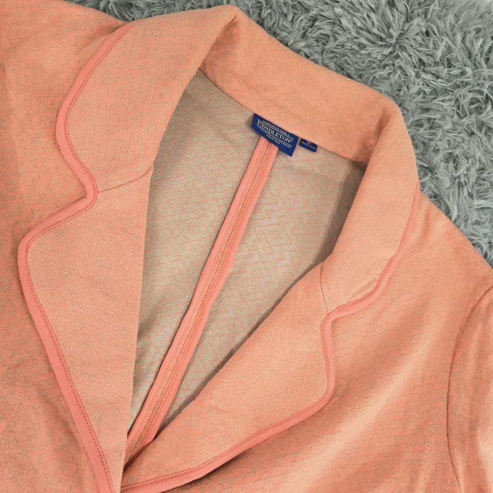 Pendleton WF133-72376 Womens 3X XXL Pink Azrtec 2 Button Cotton Blazer Jacket